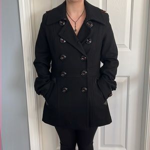 Black mid length pea coat